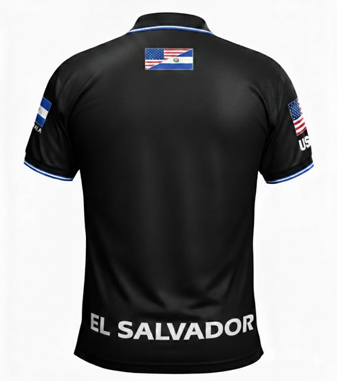 Fox & Fury El Salvador & USA Split Polo Collar Soccer Jersey – Unisex