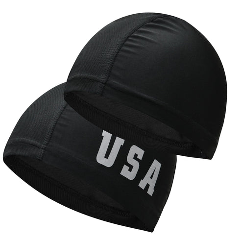 Fury Lycra 4 Way Stretchable Cooling Skull Cap Helmet Liner Sweat Wicking Cycling Cap Sun Protection Beanie (Pack of 2)