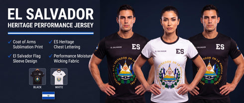Fox & Fury El Salvador Heritage Soccer Jersey – White – Unisex