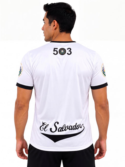 Fox & Fury El Salvador Heritage Soccer Jersey – White – Unisex