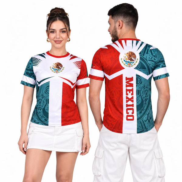 Fox & Fury Mexican Heritage Soccer Jersey – Red & Teal – Unisex