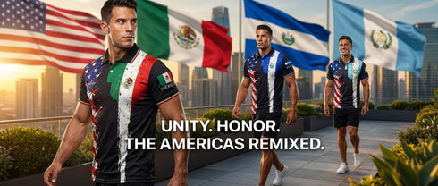 Fox & Fury Mexico & USA Split Polo Collar Soccer Jersey – Unisex
