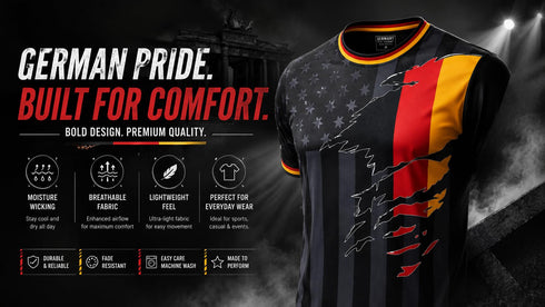 Fox & Fury Germany & USA Ripped Dual Heritage Soccer Jersey – Unisex