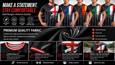 Fox & Fury Italy & USA Ripped Dual Heritage Soccer Jersey – Unisex