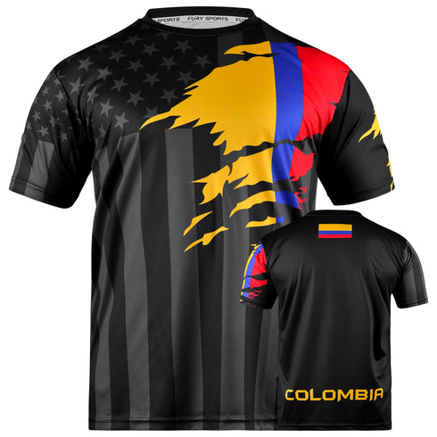 Fox & Fury Colombia and USA Flag Mix Soccer Jersey – Unisex