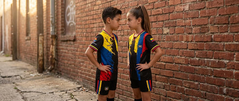 Fox & Fury Colombia Kids Soccer Jersey Set – Shirt & Shorts