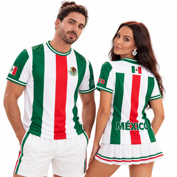 Fox & Fury Mexican Heritage Soccer Jersey – Green & Red Stripes – Unisex