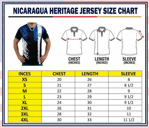 Fox & Fury Nicaragua World Heritage National Flag Soccer Jersey – Unisex