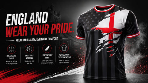 Fox & Fury England & USA Ripped Dual Heritage Soccer Jersey – Unisex