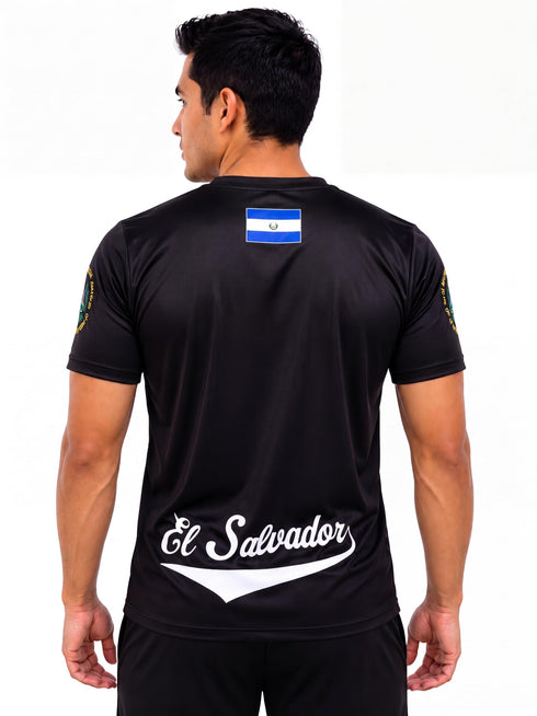 Fox & Fury El Salvador Heritage Soccer Jersey – Black – Unisex