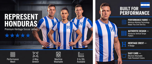 Fox & Fury Classic Honduras Soccer Jersey – Unisex