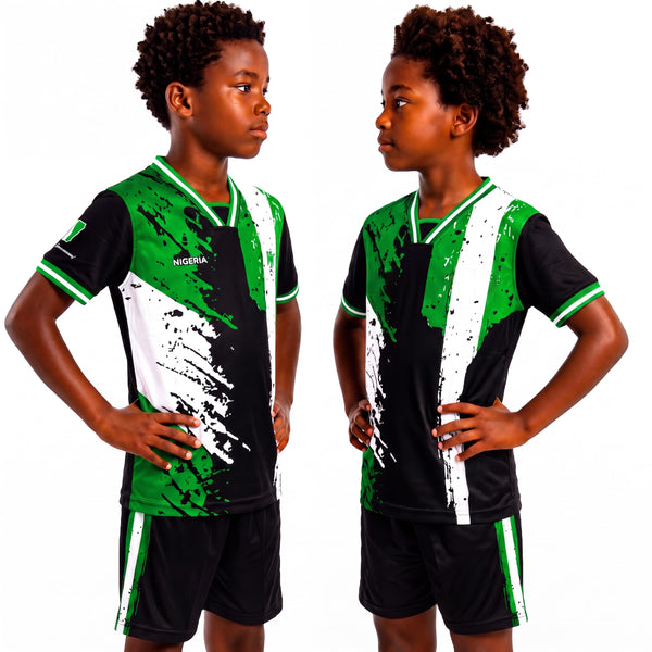 Fox & Fury Nigeria Kids Soccer Jersey Set – Shirt & Shorts