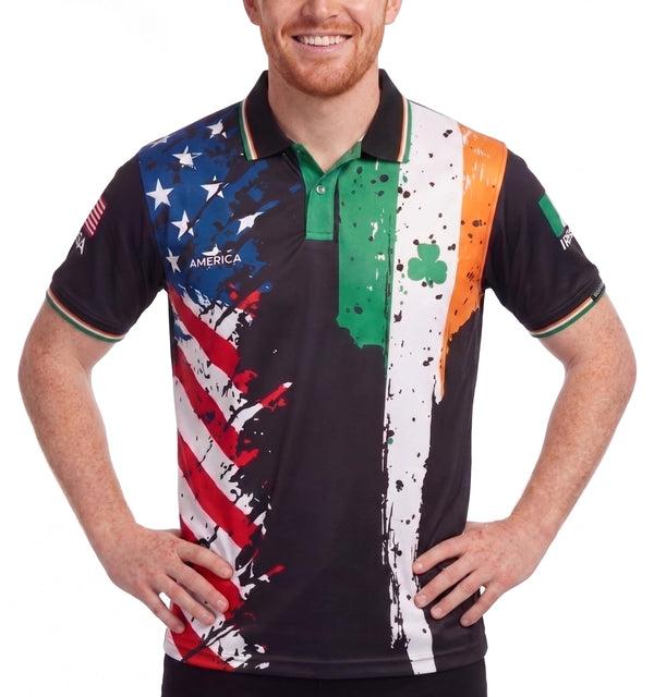 Fox & Fury Ireland & USA Split Polo Collar Soccer Jersey – Unisex