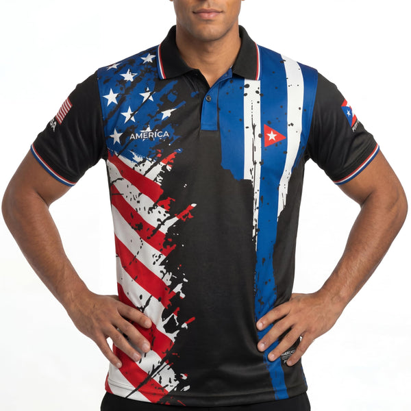 Fox & Fury Puerto Rico & USA Split Polo Collar Soccer Jersey – Unisex