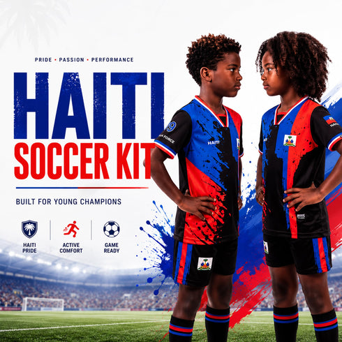 Fox & Fury Haiti Kids Soccer Jersey Set – Shirt & Shorts