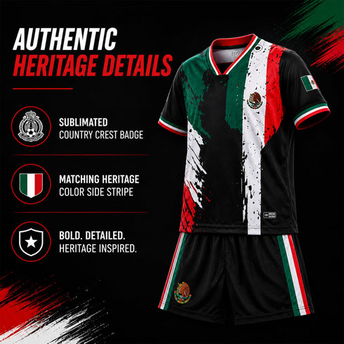 Fox & Fury Mexico Kids Soccer Jersey Set – Shirt & Shorts