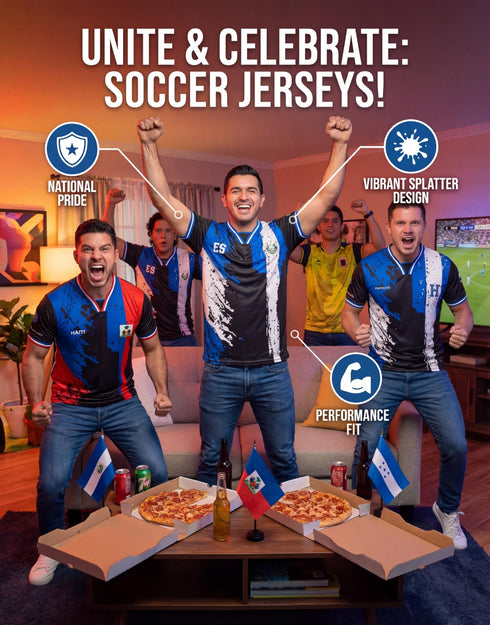 Fox & Fury El Salvador World Heritage National Flag Soccer Jersey – Unisex