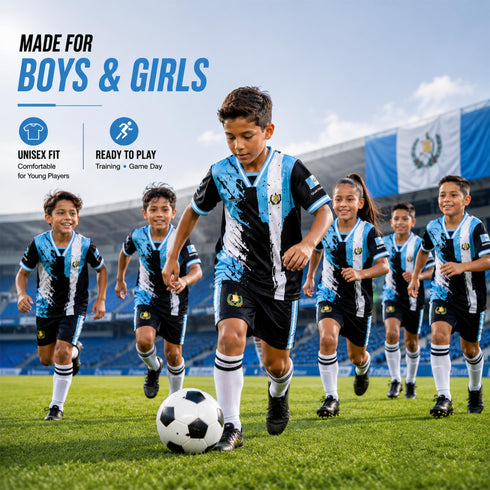 Fox & Fury Guatemala Kids Soccer Jersey Set – Shirt & Shorts