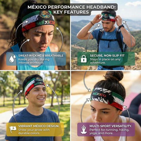 Fox & Fury Mexico Reversible 2-in-1 Flag Headband