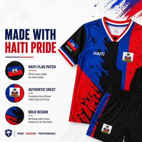 Fox & Fury Haiti Kids Soccer Jersey Set – Shirt & Shorts