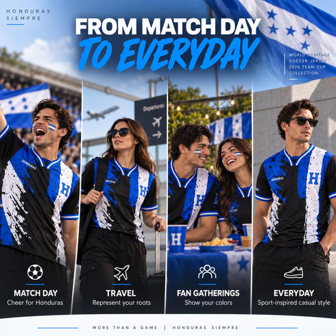 Fox & Fury Honduras World Heritage National Flag Soccer Jersey – Unisex