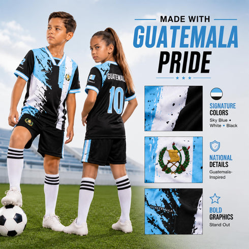 Fox & Fury Guatemala Kids Soccer Jersey Set – Shirt & Shorts