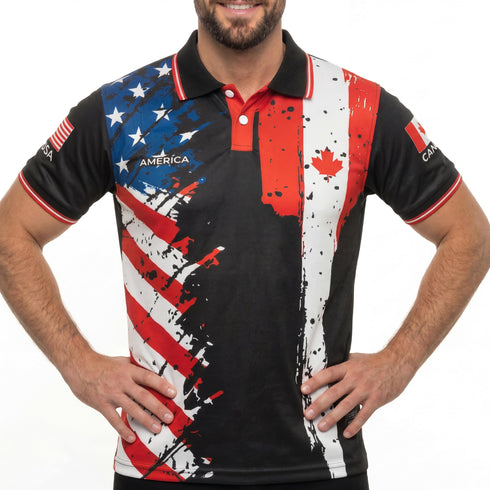 Fox & Fury Canada & USA Split Polo Collar Soccer Jersey – Unisex