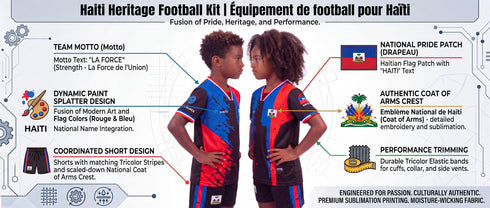 Fox & Fury Haiti Kids Soccer Jersey Set – Shirt & Shorts