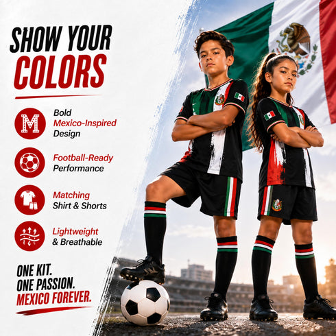 Fox & Fury Mexico Kids Soccer Jersey Set – Shirt & Shorts