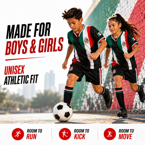 Fox & Fury Mexico Kids Soccer Jersey Set – Shirt & Shorts