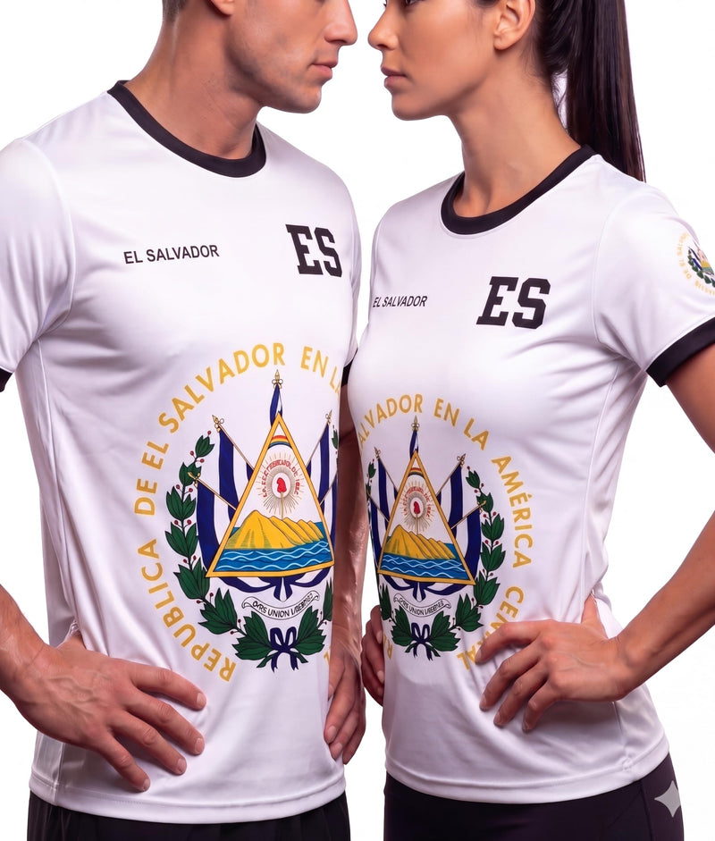 Fox & Fury El Salvador Heritage Soccer Jersey – White – Unisex
