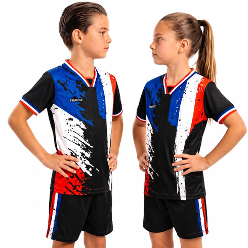 Fox & Fury France Kids Soccer Jersey Set – Shirt & Shorts