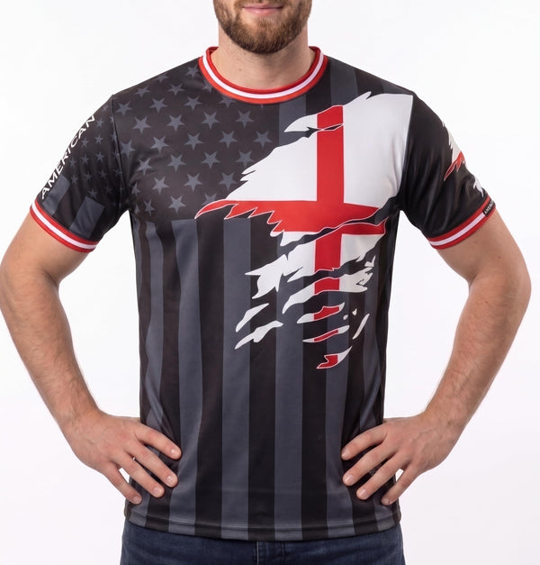 Fox & Fury England & USA Ripped Dual Heritage Soccer Jersey – Unisex