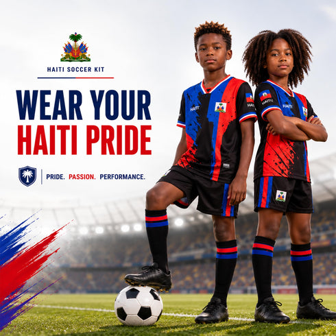 Fox & Fury Haiti Kids Soccer Jersey Set – Shirt & Shorts