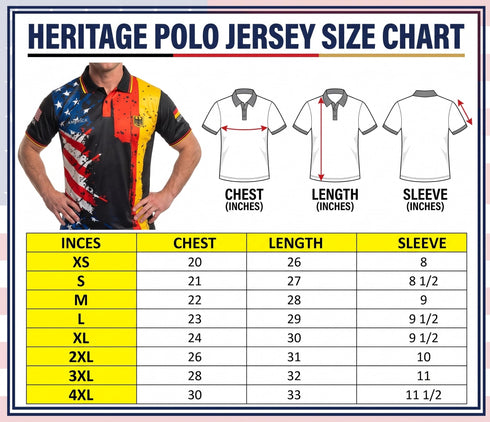Fox & Fury Germany & USA Split Polo Collar Soccer Jersey – Unisex