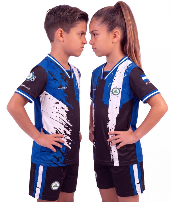 Fox & Fury Nicaragua Kids Soccer Jersey Set – Shirt & Shorts