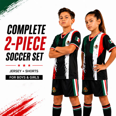 Fox & Fury Mexico Kids Soccer Jersey Set – Shirt & Shorts