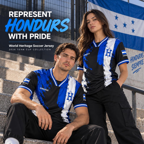 Fox & Fury Honduras World Heritage National Flag Soccer Jersey – Unisex