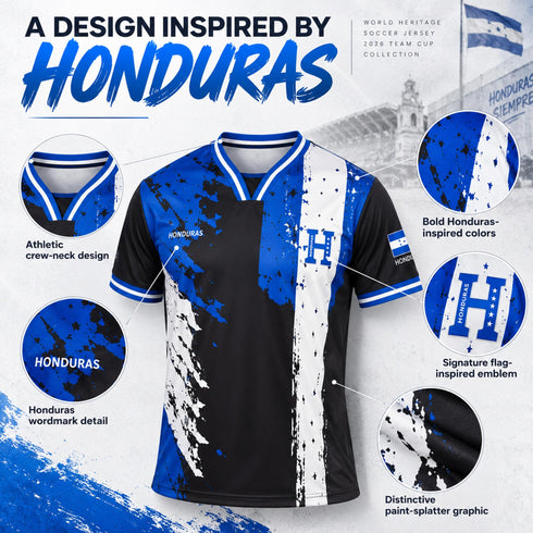 Fox & Fury Honduras World Heritage National Flag Soccer Jersey – Unisex