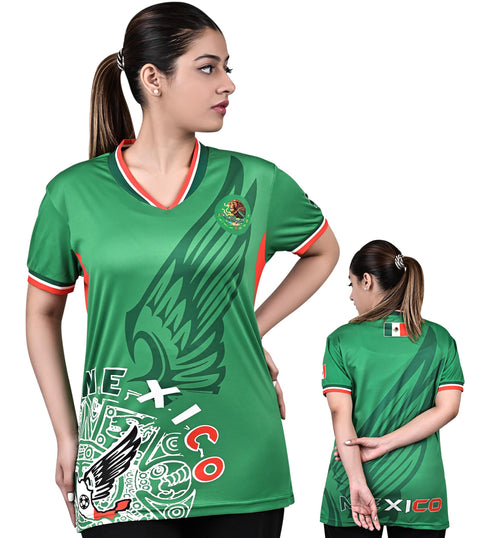 Fury Men's & Women's Mexico Soccer Jersey with Ribbed Collar Latina Jersey mexican jersey camisa de