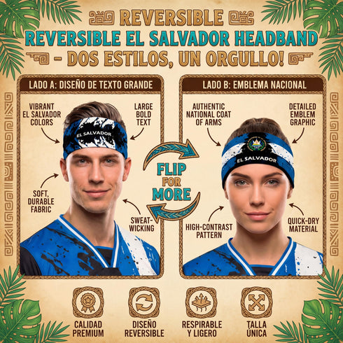 Fox & Fury El Salvador Reversible 2-in-1 Flag Headband