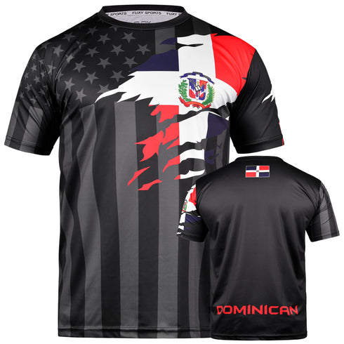 Fury Dominican and USA Flag Mix Soccer Jersey - Unisex