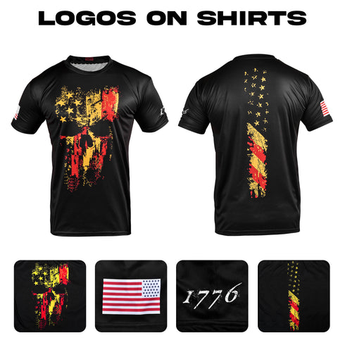 Men's American Reaper 3.0 Patriot Shirt 1776 Flag Short Sleeve with Unbreakable Print