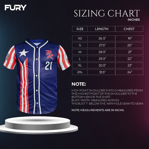 Fury Puerto Rico Baseball Jersey