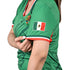 Fury Mexico Soccer Jersey -v- Neck Ripped Flag Design Black White and Green - Women
