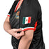 Fury Mexico Soccer Jersey -v- Neck Ripped Flag Design Black White and Green - Women