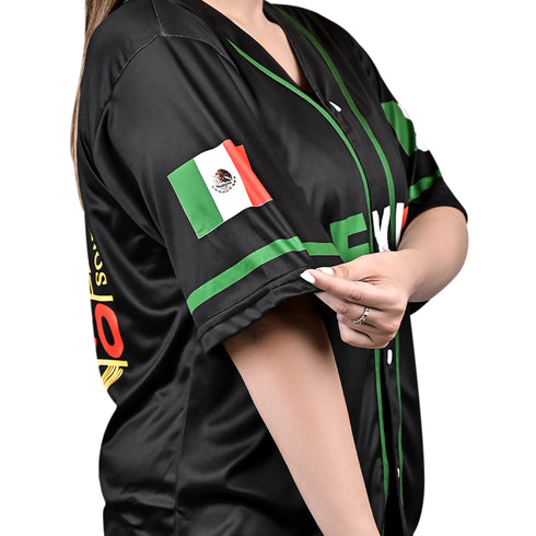 Fury Mexico Short sleeves with Mexican flag Baseball Jersey - Womens