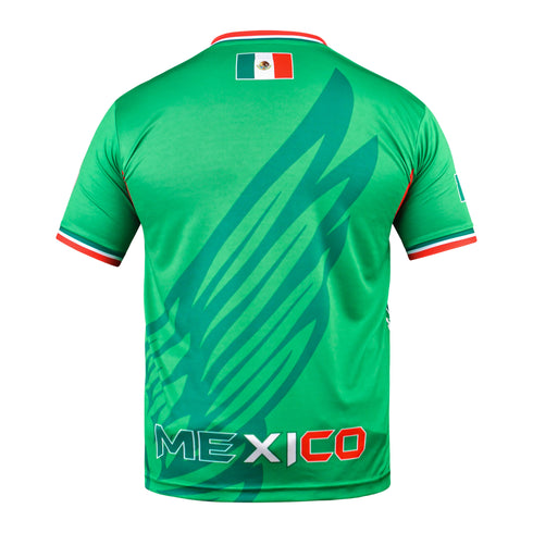 Fury Mexico Soccer Jersey V Neck Ripped Flag Design - Unisex