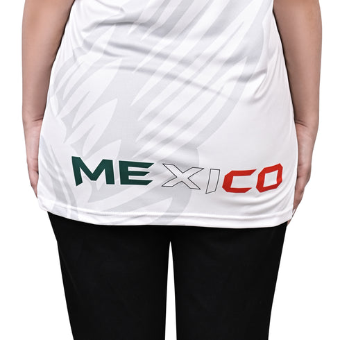 Fury Mexico Soccer Jersey -v- Neck Ripped Flag Design Black White and Green - Women
