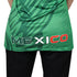 Fury Mexico Soccer Jersey -v- Neck Ripped Flag Design Black White and Green - Women